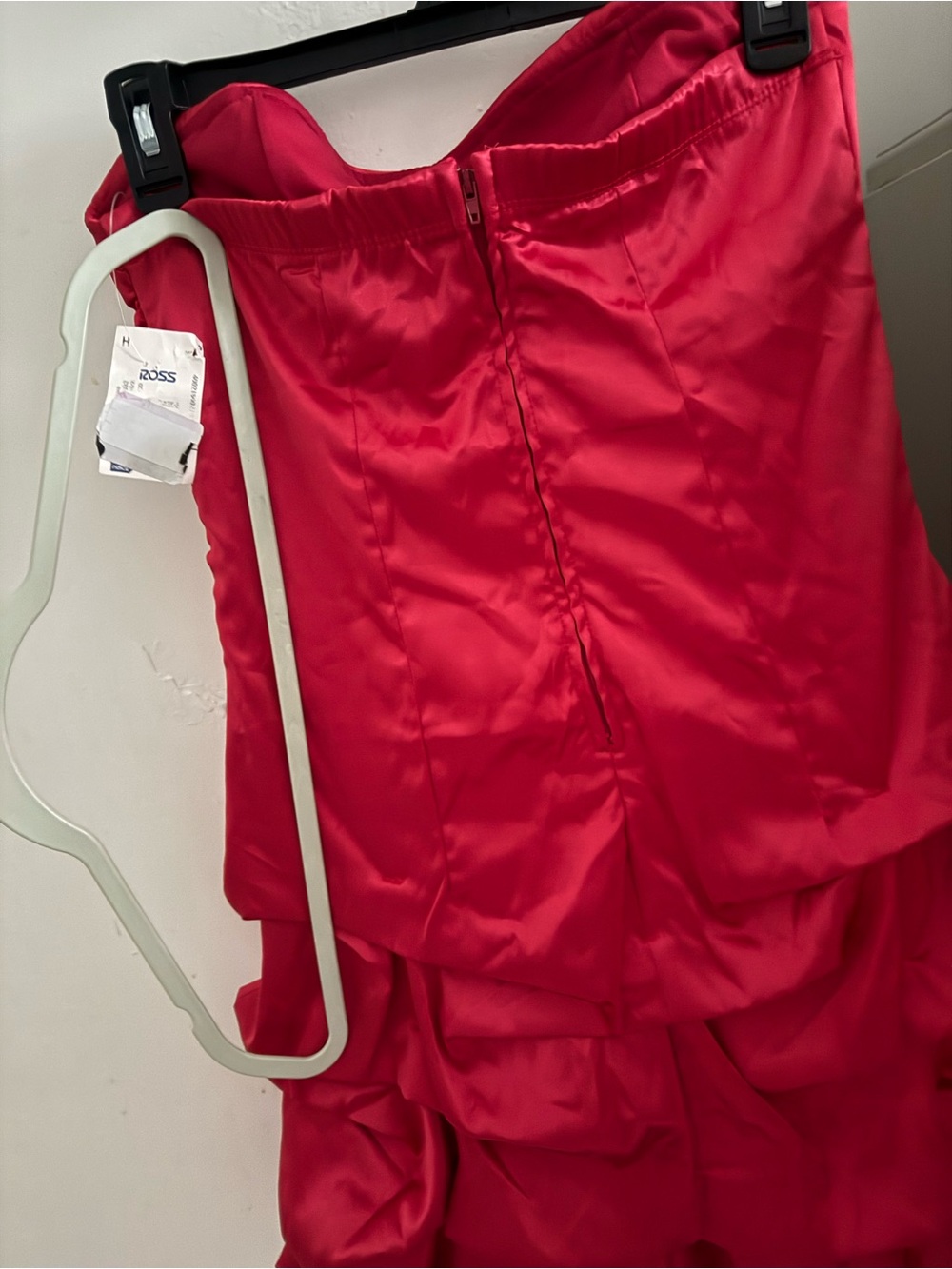 Red Strapless Ruffle Cocktail Dress - Picture 5 of 7